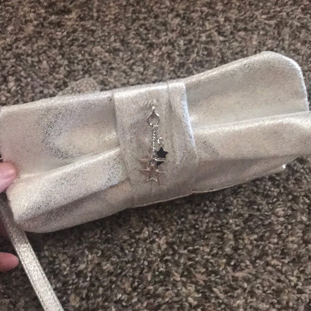 Victorias Secret Elegant Silver Clutch with Star Charm